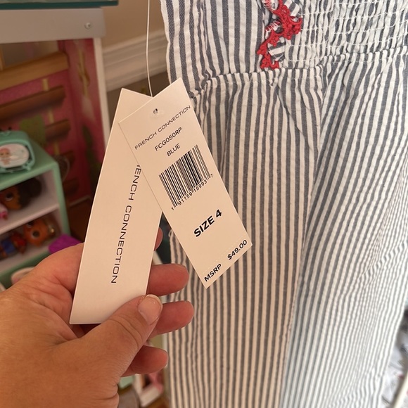 French Connection Girls size 4 blue striped romper NWT & BEAUTIFUL! - Picture 6 of 6